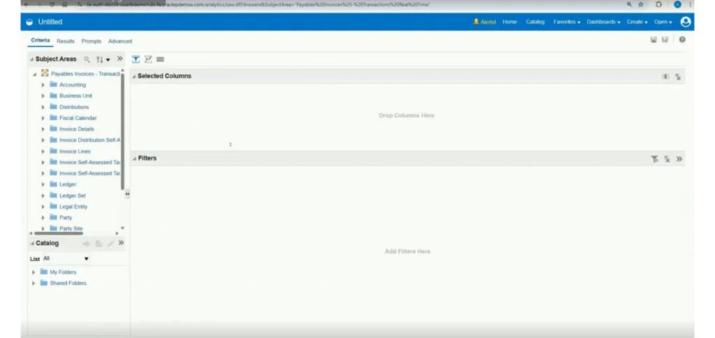 BI Analysis Editor OTBI Page