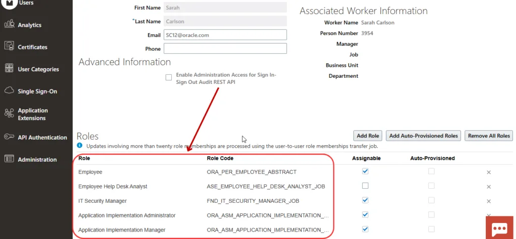 Step 15 – Roles Listed