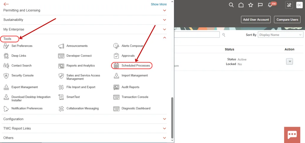 Step 18 – Navigate to Scheduled Process