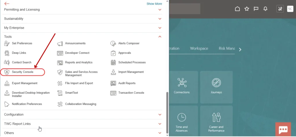 Setup and Maintenance Visible